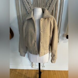 Levi's Cream Teddy Bomber Jacket